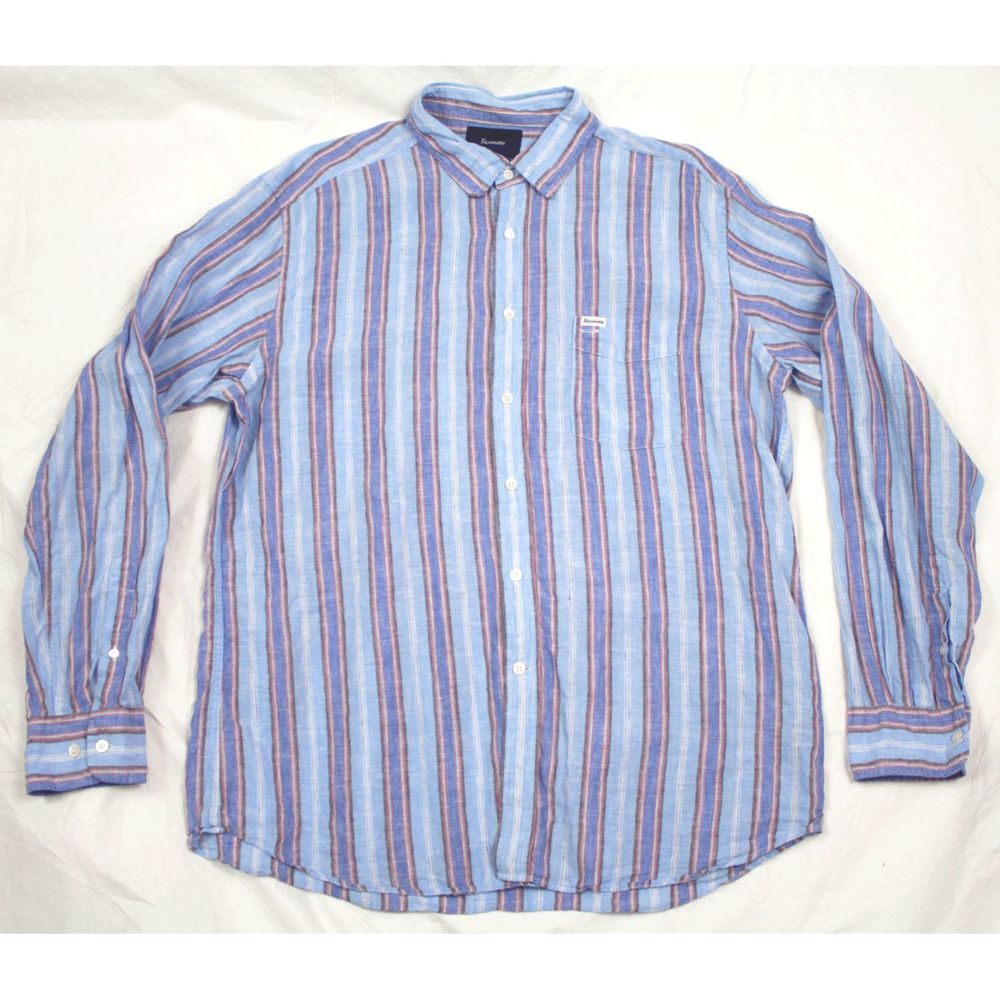 Faconnable Club Long Sleeve Button Linen Shirt - Picture 5 of 8